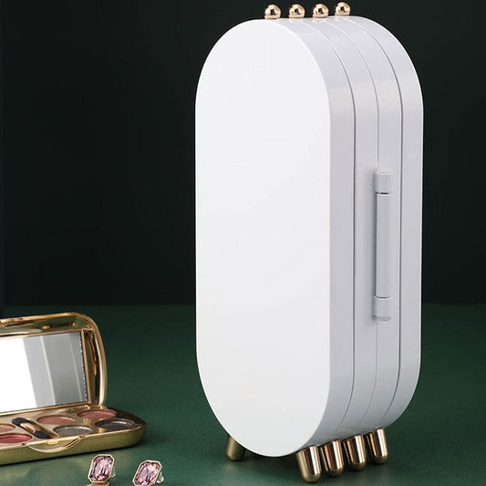Jewelry Box Organiser with Mirror - Foldable Jewelry Organizer (Random Color)