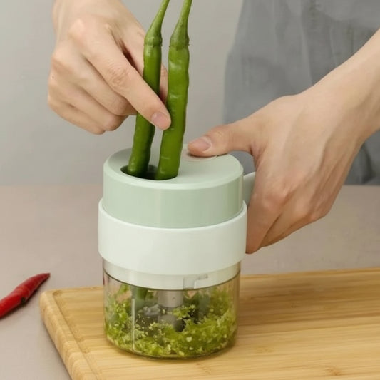 4 in 1 Handheld Electric Vegetable Cutter | Wireless with Brush (Random Color)