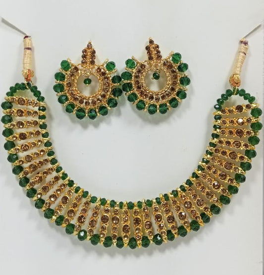 Necklace With Earrings | Crystal Round Jewelery Set