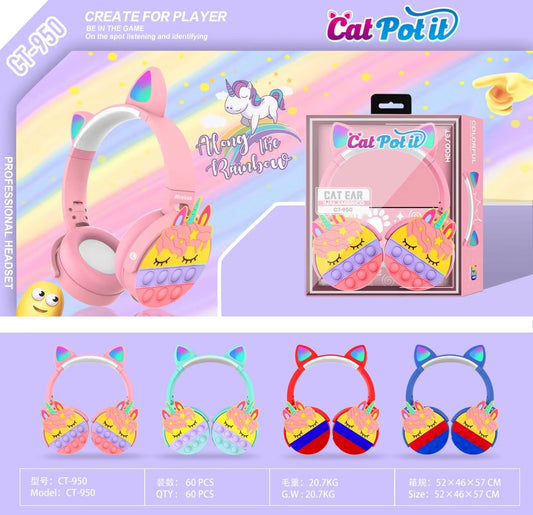 CT-950 Bluetooth Headphones | A-POP It Colorful Wireless Headset with LED
