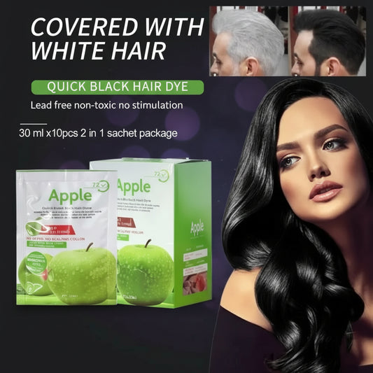 Apple Ammonia-Free Black Hair Shampoo (30ml x 10 Sachets)