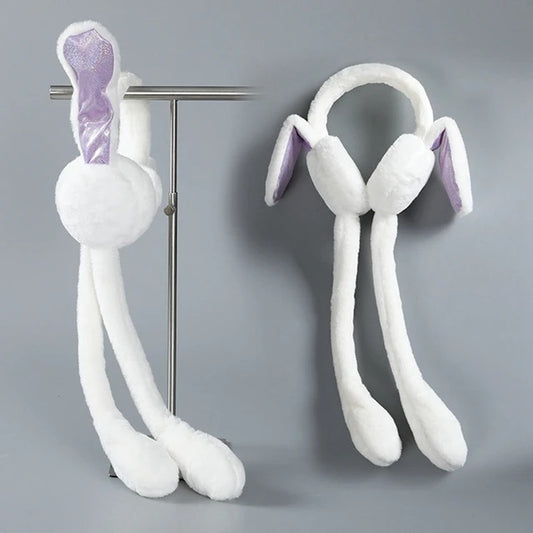 Cute Jumping Rabbit Earmuffs – Plush Earmuffs for Kids (Random Color)