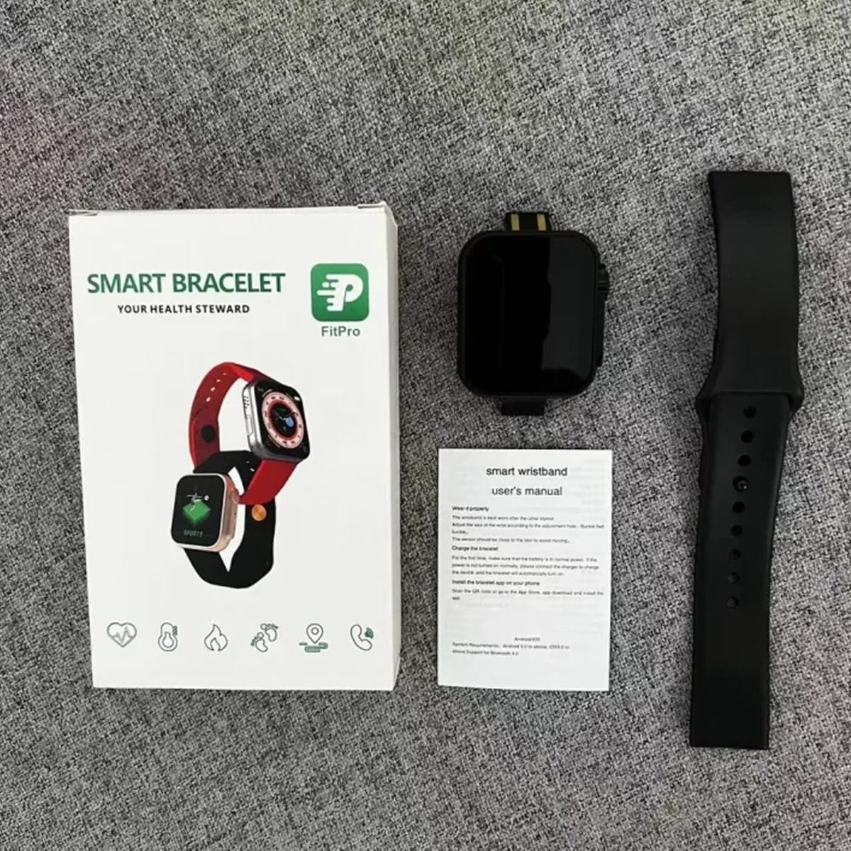 D20 Ultra Fitness Smart Watch – Bluetooth Heart Rate & Blood Pressure Monitor (Black)