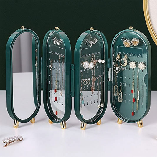 Jewelry Box Organiser with Mirror - Foldable Jewelry Organizer (Random Color)