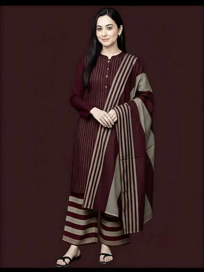 3 Pcs Women's unstitched painted suit
