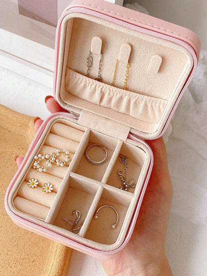 Jewelry Storage Box | Leather Jewelry Organizer (Random Color)