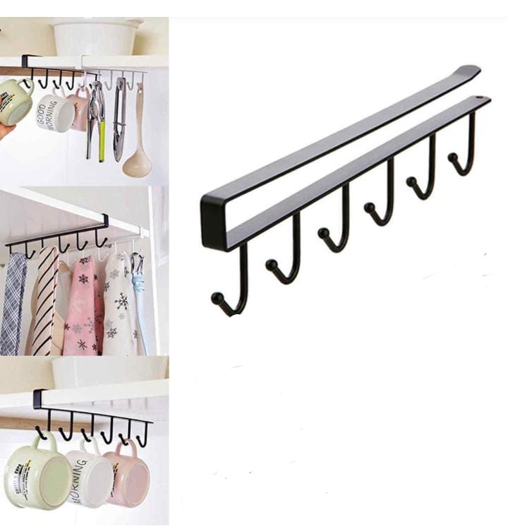 10 Hooks For Mug,Cup & Utensils Hanging | KItchen Towel & Mug Hanger (Random Colour)