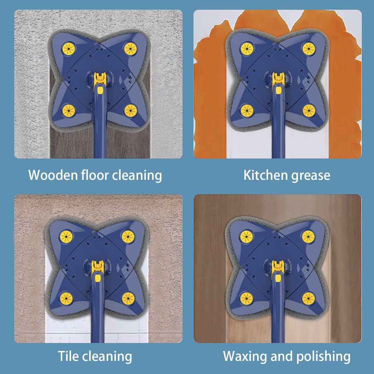 360° Rotatable 4 Leaf Clover Mop | Self Squeezing |  Multifunctional Rotating Mop