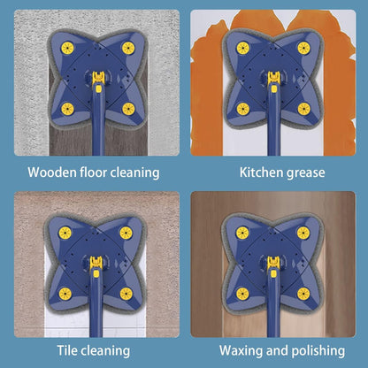 360° Rotatable 4 Leaf Clover Mop | Self Squeezing |  Multifunctional Rotating Mop