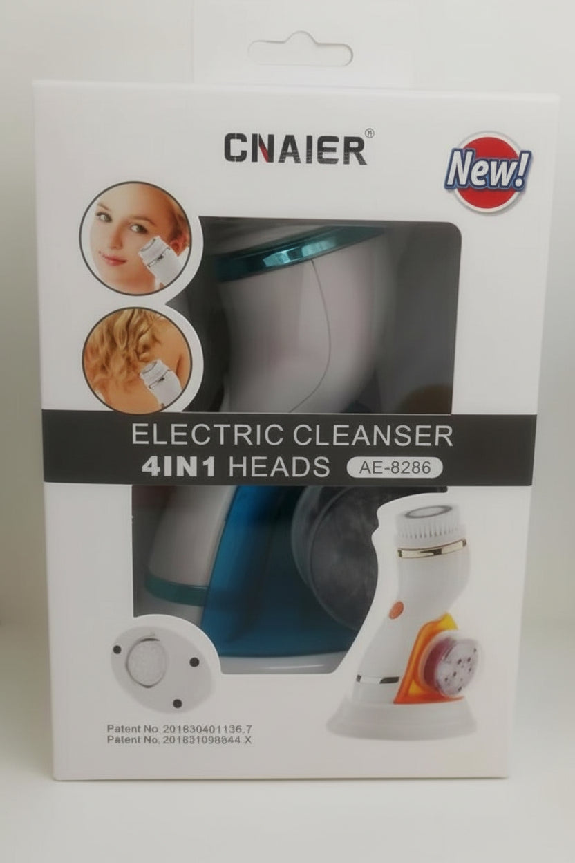 4 in 1 Electric Cleanser | Facial Cleansing Brush & Massager - Face Brush Set