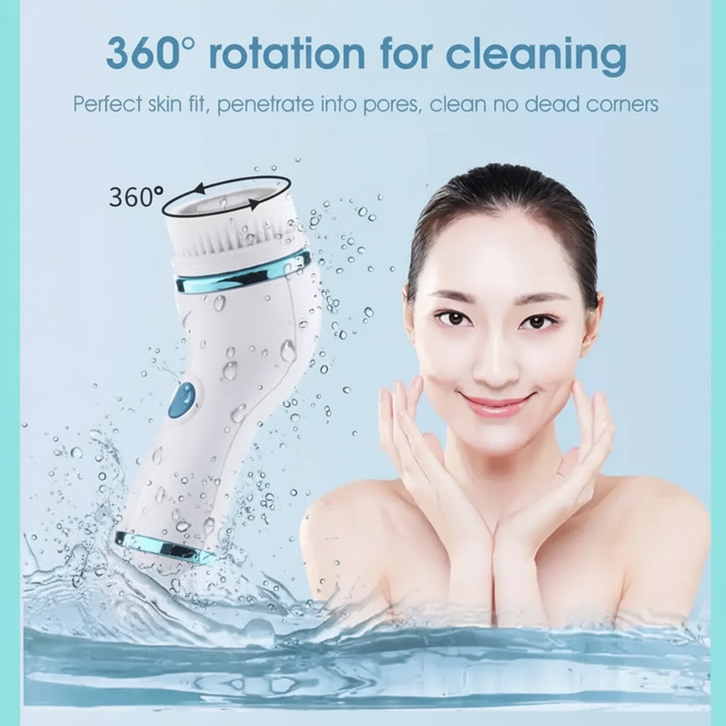 4 in 1 Electric Cleanser | Facial Cleansing Brush & Massager - Face Brush Set