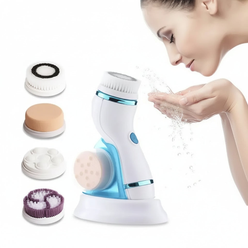 4 in 1 Electric Cleanser | Facial Cleansing Brush & Massager - Face Brush Set