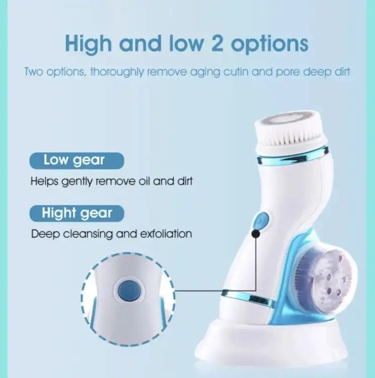 4 in 1 Electric Cleanser | Facial Cleansing Brush & Massager - Face Brush Set