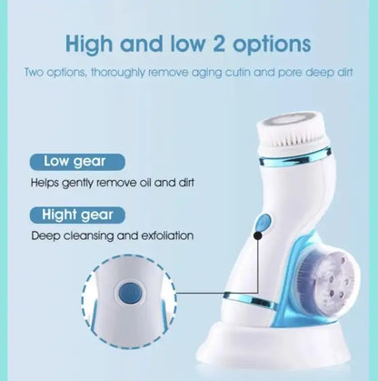 4 in 1 Electric Cleanser | Facial Cleansing Brush & Massager - Face Brush Set