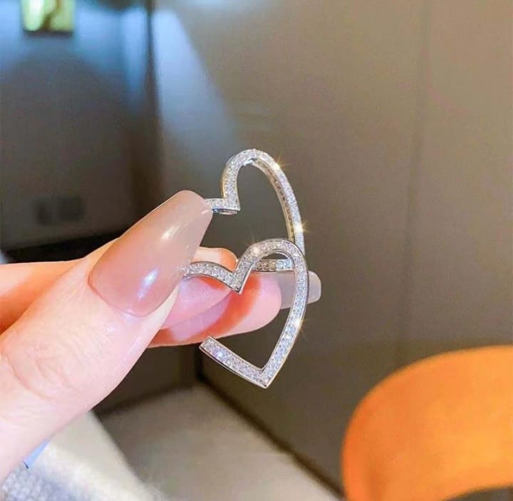 Golden Heart Shape Elegant Earrings | For Girls