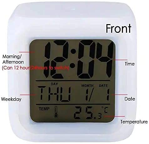 LED Digital Clock - 7 Color | Night Light For Kids | Desk Clock