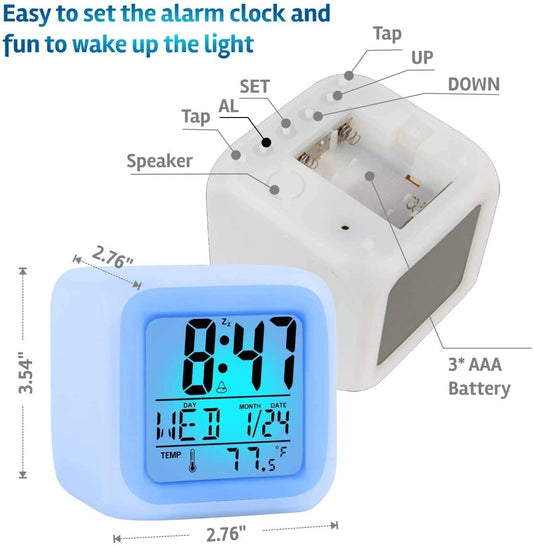 LED Digital Clock - 7 Color | Night Light For Kids | Desk Clock