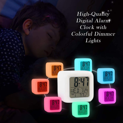 LED Digital Clock - 7 Color | Night Light For Kids | Desk Clock