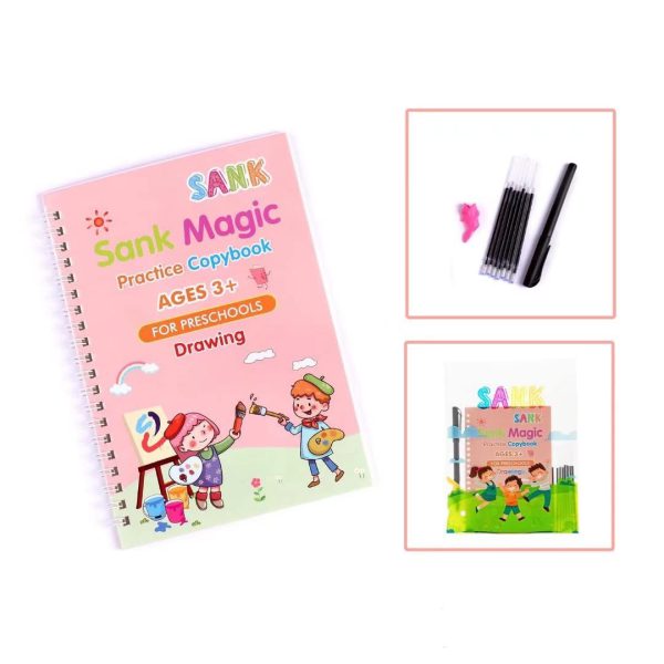 Sank Magic book | Disappearing Ink Books | Handwriting Books(4 Books + 1 Pen with 10 Ink Refills)
