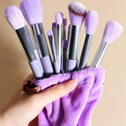 13 Pcs Makeup Brush Set | Soft Bristles | Elegant Velvet Storage Bag Included
