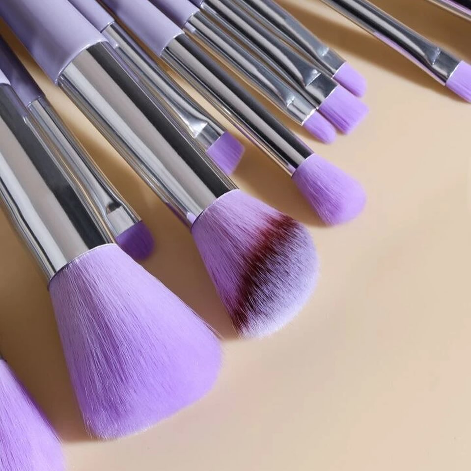 13 Pcs Makeup Brush Set | Soft Bristles | Elegant Velvet Storage Bag Included