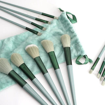 13 Pcs Makeup Brush Set | Soft Bristles | Elegant Velvet Storage Bag Included