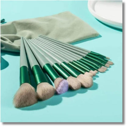 13 Pcs Makeup Brush Set | Soft Bristles | Elegant Velvet Storage Bag Included
