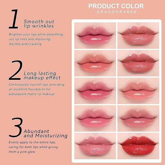 Korean Lip Gloss Set | Korean Shiny Lip Gloss Set (10 pcs) | Light to Dark