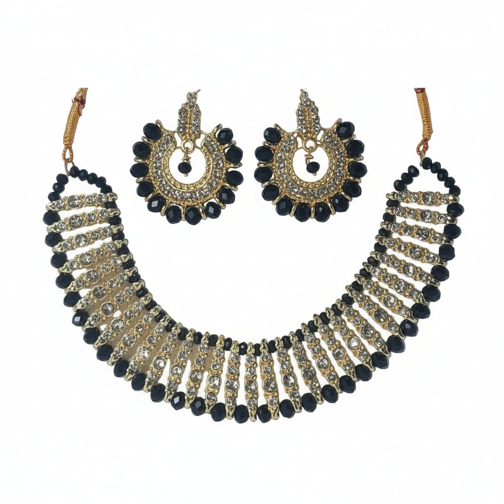 Necklace With Earrings | Crystal Round Jewelery Set