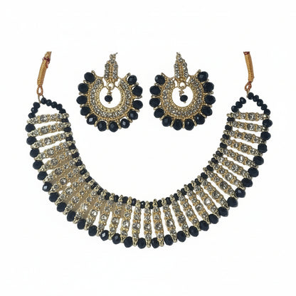 Necklace With Earrings | Crystal Round Jewelery Set