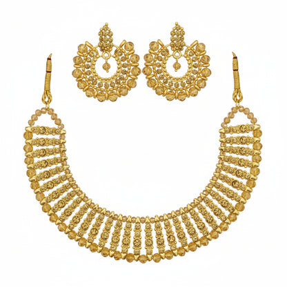 Necklace With Earrings | Crystal Round Jewelery Set