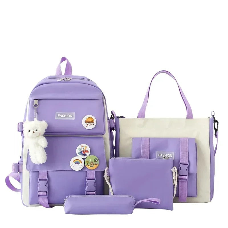 4-Piece School Bag Set | Stylish & Practical New Arrival | 4 Colours Available