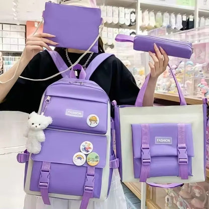 4-Piece School Bag Set | Stylish & Practical New Arrival | 4 Colours Available