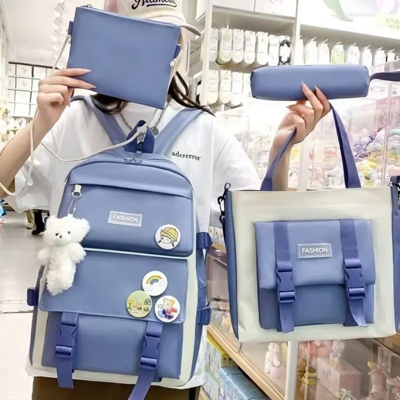 4-Piece School Bag Set | Stylish & Practical New Arrival | 4 Colours Available