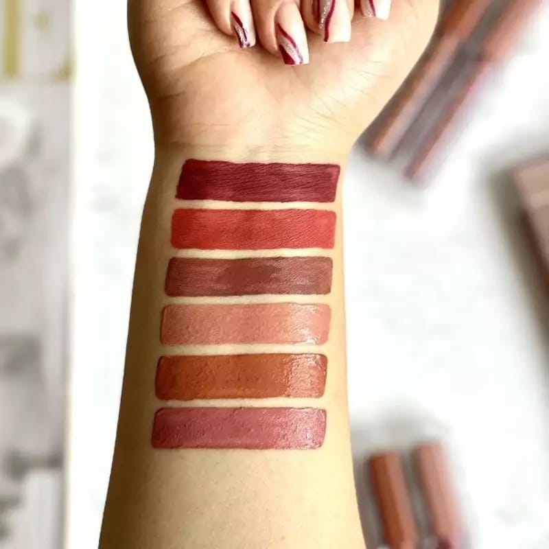 Pack of 6 Nude Look High Pigment Matte Lipgloss (Random Color)