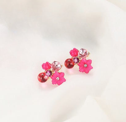 Flower Crystal Korean Earrings | Elegant Women’s Fashion Jewelry in Multiple Colors
