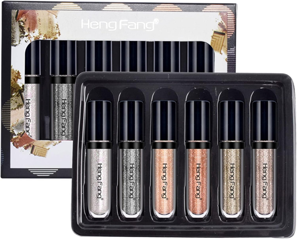 HENG FANG 6 Pcs Liquid Glitter Eyeshadows Set | 6 Pcs Set