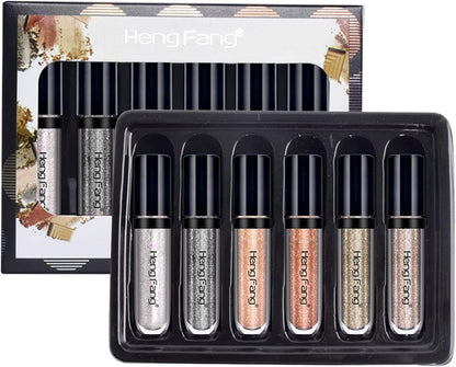 HENG FANG 6 Pcs Liquid Glitter Eyeshadows Set | 6 Pcs Set