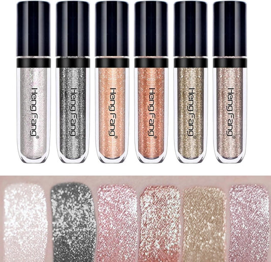HENG FANG 6 Pcs Liquid Glitter Eyeshadows Set | 6 Pcs Set