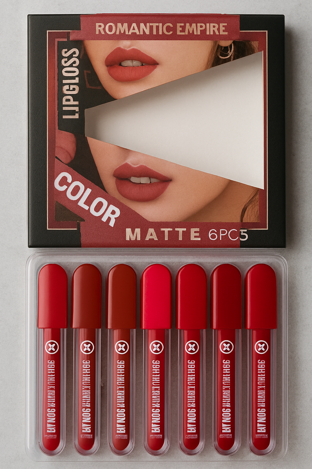 Romantic Vampire Matte Lipgloss Set – High Pigment, Long-Lasting Liquid Lip Gloss | Pack of 6