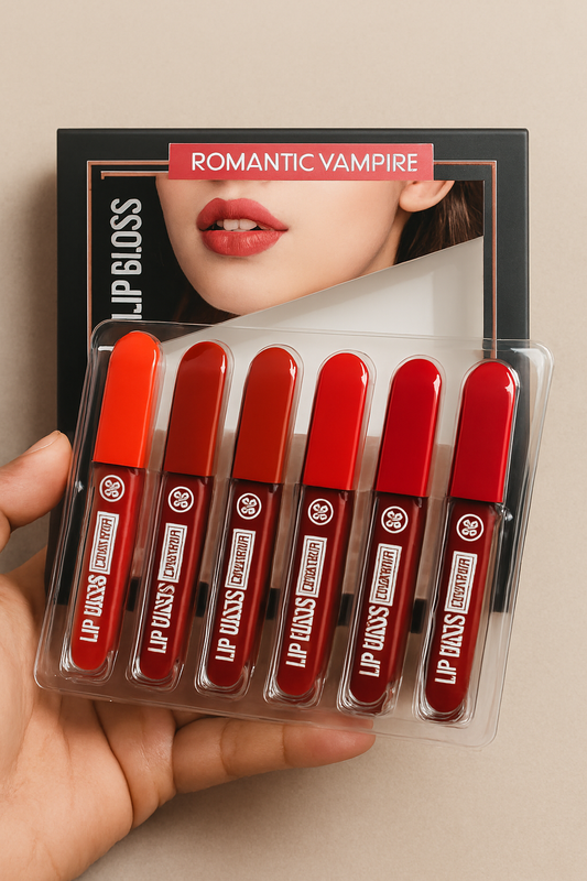 Romantic Vampire Matte Lipgloss Set – High Pigment, Long-Lasting Liquid Lip Gloss | Pack of 6