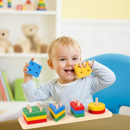 Wooden Puzzle | Toddler Toys | Fun And Colourful Shapes Wooden Toy