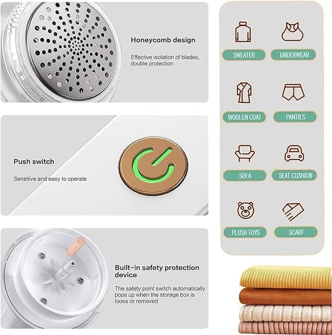 Electric Lint Remover for Clothing | Sweater & Coat Fabric Shaver