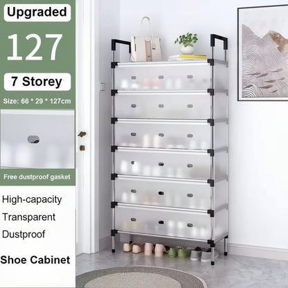 Multi Layer Dustproof Shoe Rack | Foldable Plastic Shoe Storage Cabinet | Durable Quality