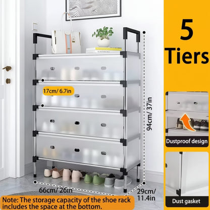 Multi Layer Dustproof Shoe Rack | Foldable Plastic Shoe Storage Cabinet | Durable Quality