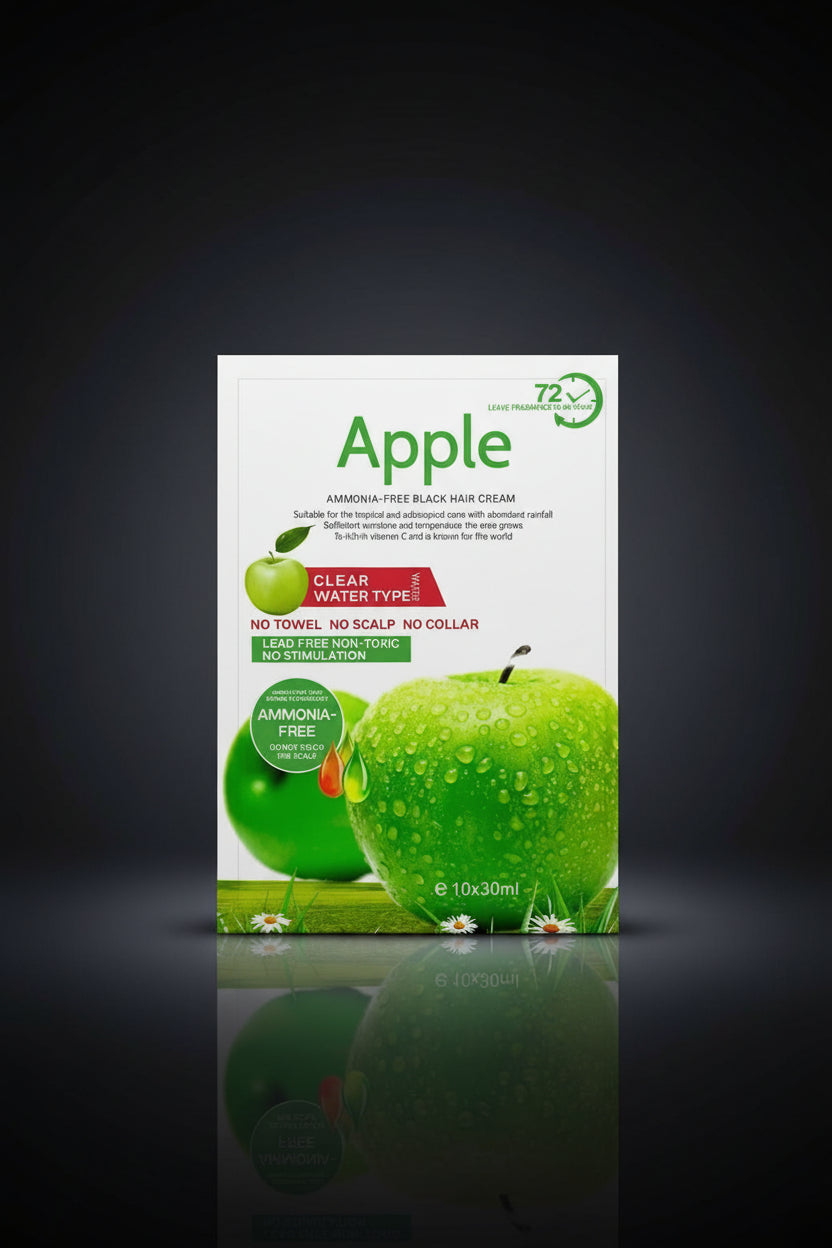 Apple Ammonia-Free Black Hair Shampoo (30ml x 10 Sachets)