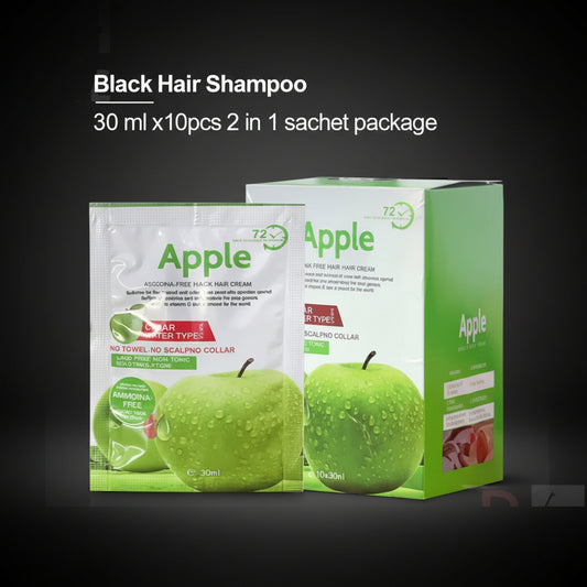 Apple Ammonia-Free Black Hair Shampoo (30ml x 10 Sachets)