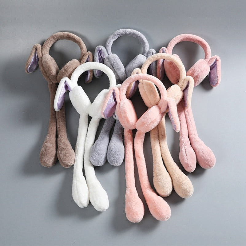 Cute Jumping Rabbit Earmuffs – Plush Earmuffs for Kids (Random Color)