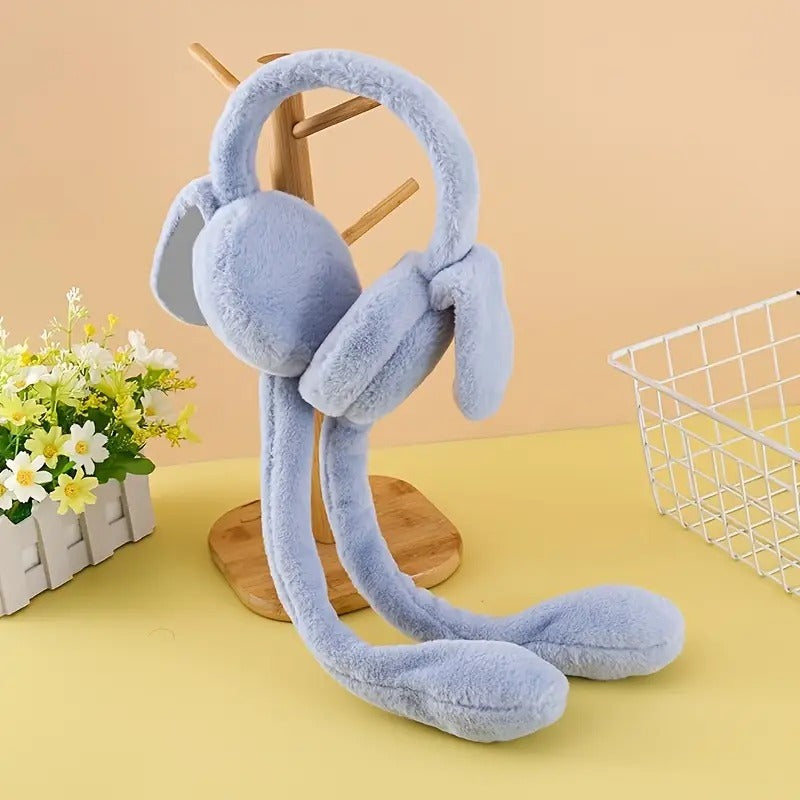 Cute Jumping Rabbit Earmuffs – Plush Earmuffs for Kids (Random Color)
