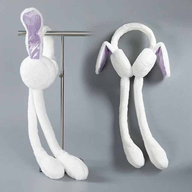 Cute Jumping Rabbit Earmuffs – Plush Earmuffs for Kids (Random Color)